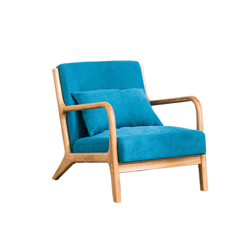 Lounge Accent Arm Chair Cotton Blend with Basic Four Legs and Pillow Back Clearhalo 'Accent Chairs' 'accent_chairs' 'Chairs & Seating' 'furn' 'furn_accent_chairs' 'Furniture' 'Living Room Furniture' 5400553