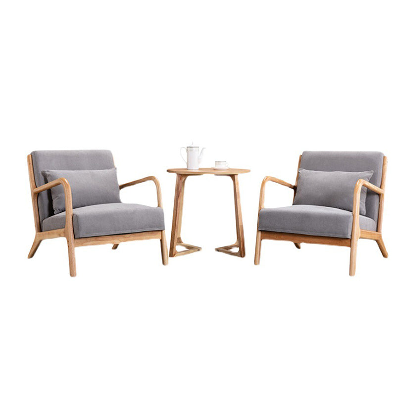 Lounge Accent Arm Chair Cotton Blend with Basic Four Legs and Pillow Back Clearhalo 'Accent Chairs' 'accent_chairs' 'Chairs & Seating' 'furn' 'furn_accent_chairs' 'Furniture' 'Living Room Furniture' 5400554