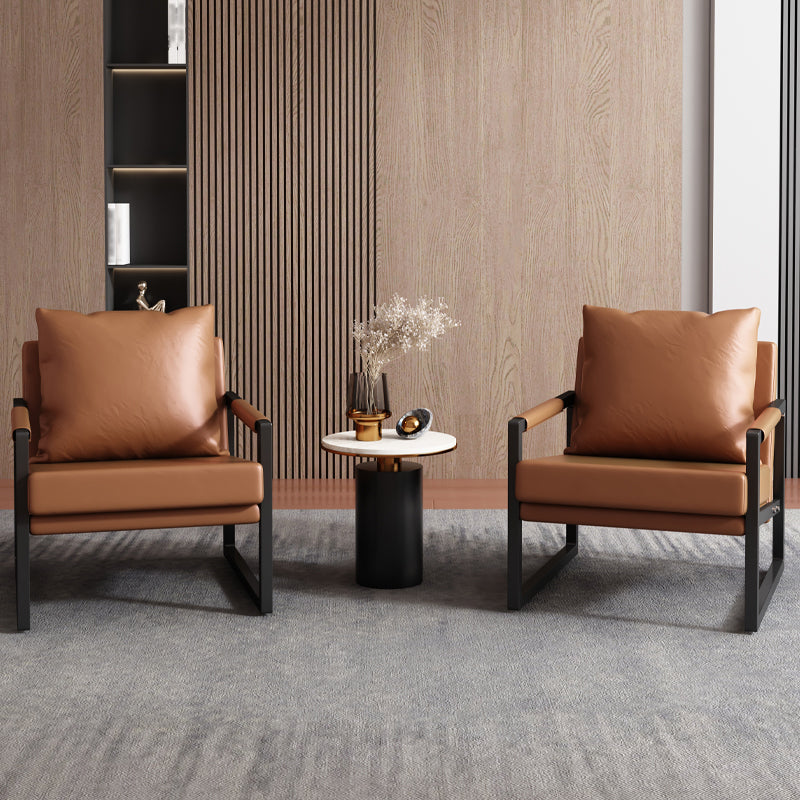 Chaise en cuir fausse 26,7 "L x 28,3" W x 27,5 "H Armes incluses pour salon pour le salon