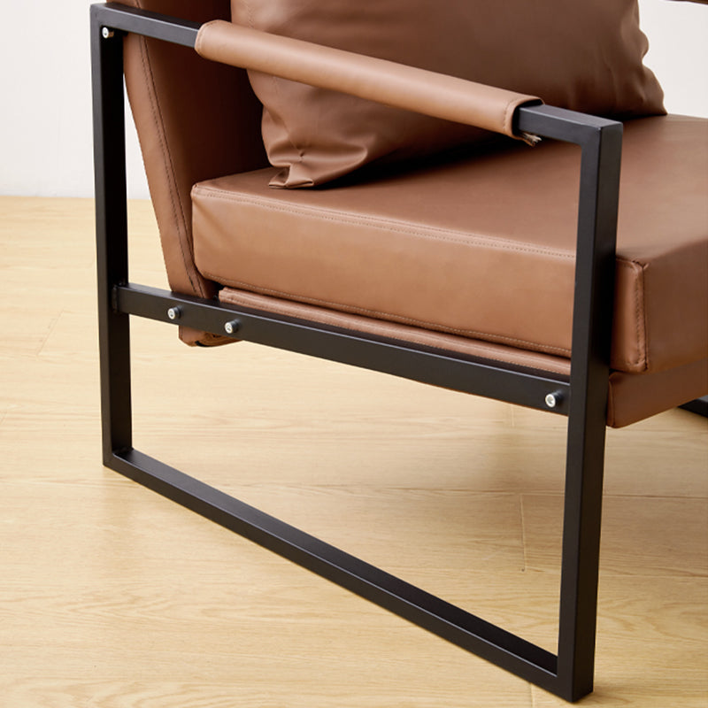 Chaise en cuir fausse 26,7 "L x 28,3" W x 27,5 "H Armes incluses pour salon pour le salon