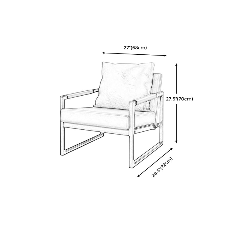 Chaise en cuir fausse 26,7 "L x 28,3" W x 27,5 "H Armes incluses pour salon pour le salon