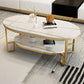 Table basse de table basse ovale en ardoise Glam avec rangement