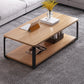 Modern Rectangular Coffee Table Natural/White Shelf Included Cocktail Table - 16.73" H