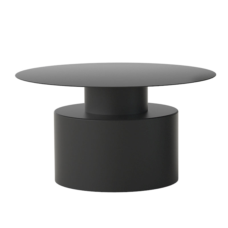 ラウンドメタルコーヒーテーブルミッドセンチュリーモダンペデスタル2ピースカクテルテーブル