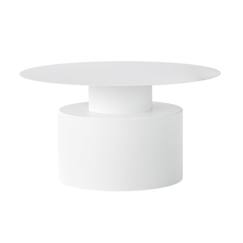 ラウンドメタルコーヒーテーブルミッドセンチュリーモダンペデスタル2ピースカクテルテーブル