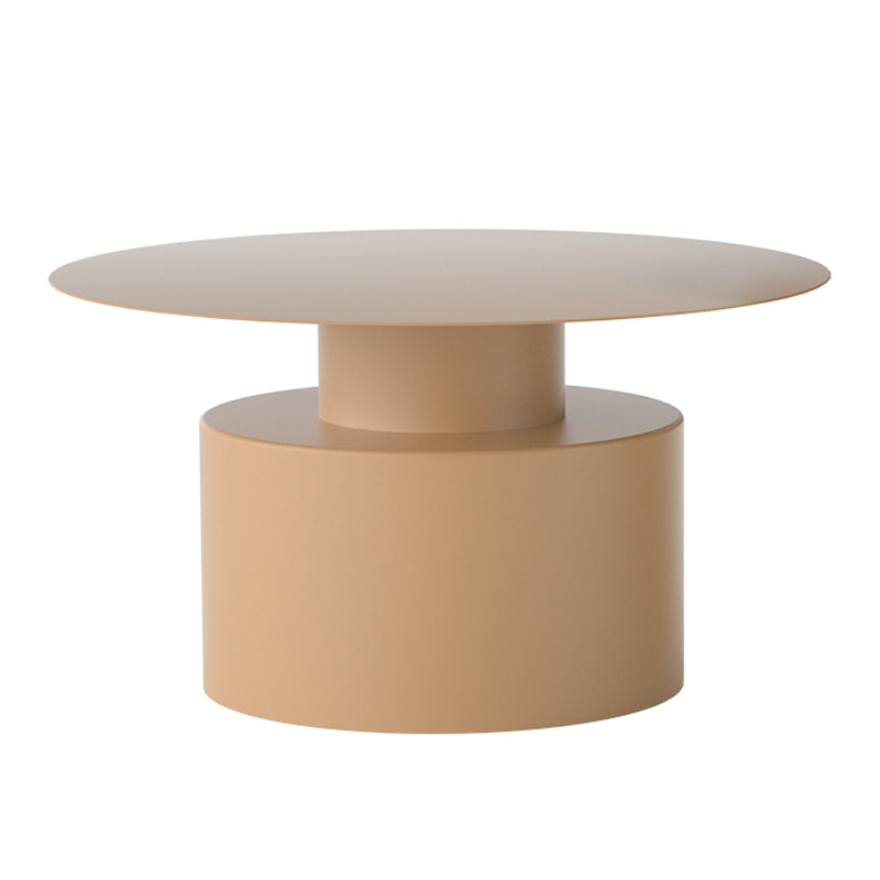 ラウンドメタルコーヒーテーブルミッドセンチュリーモダンペデスタル2ピースカクテルテーブル