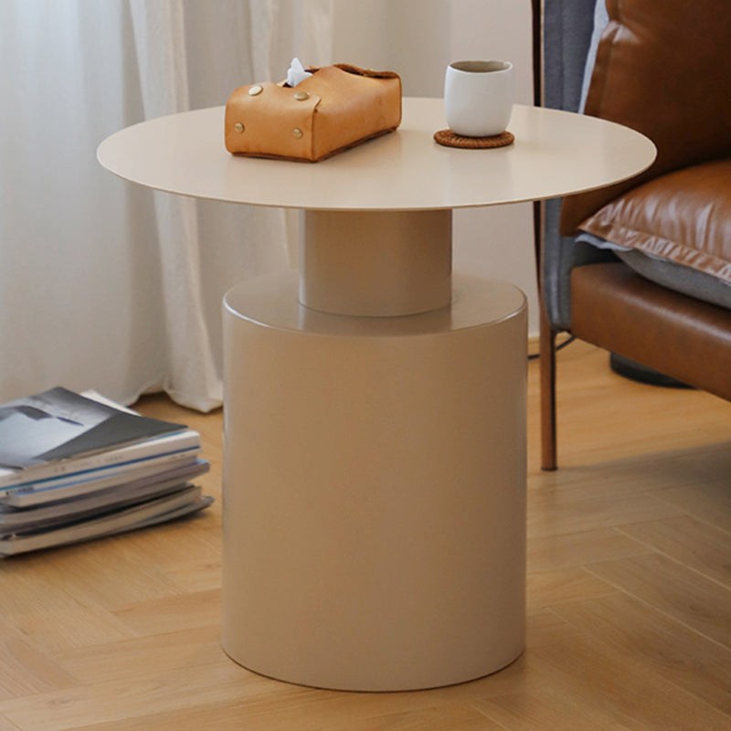 ラウンドメタルコーヒーテーブルミッドセンチュリーモダンペデスタル2ピースカクテルテーブル