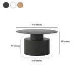 Round Metal Coffee Table Mid-century Modern Pedestal 2-Piece Cocktail Table
