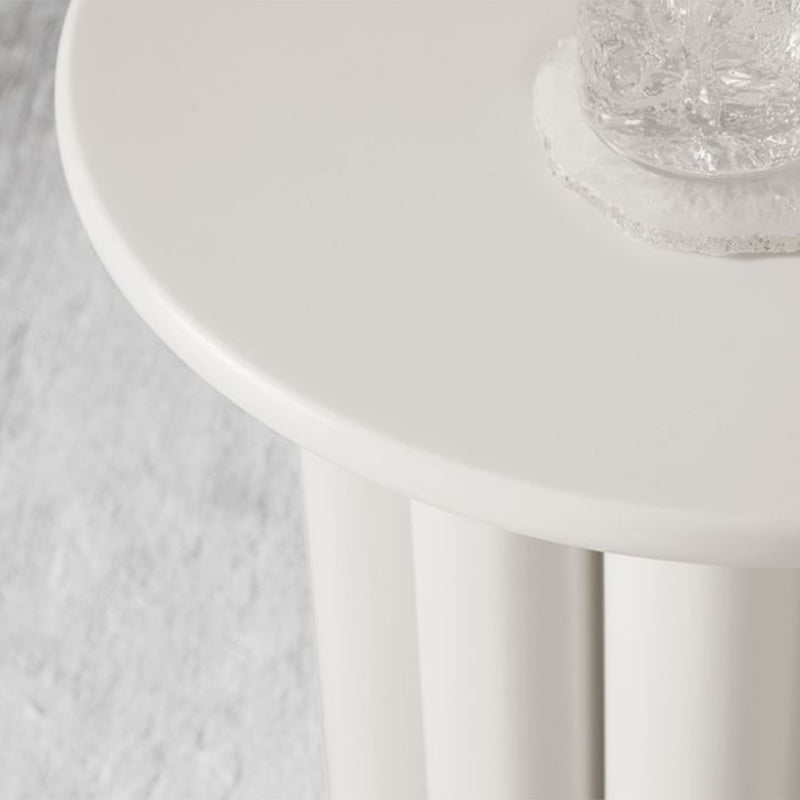 13.7 "/15.7"背の高い4脚茶色/白い丸い木製コーヒーテーブル