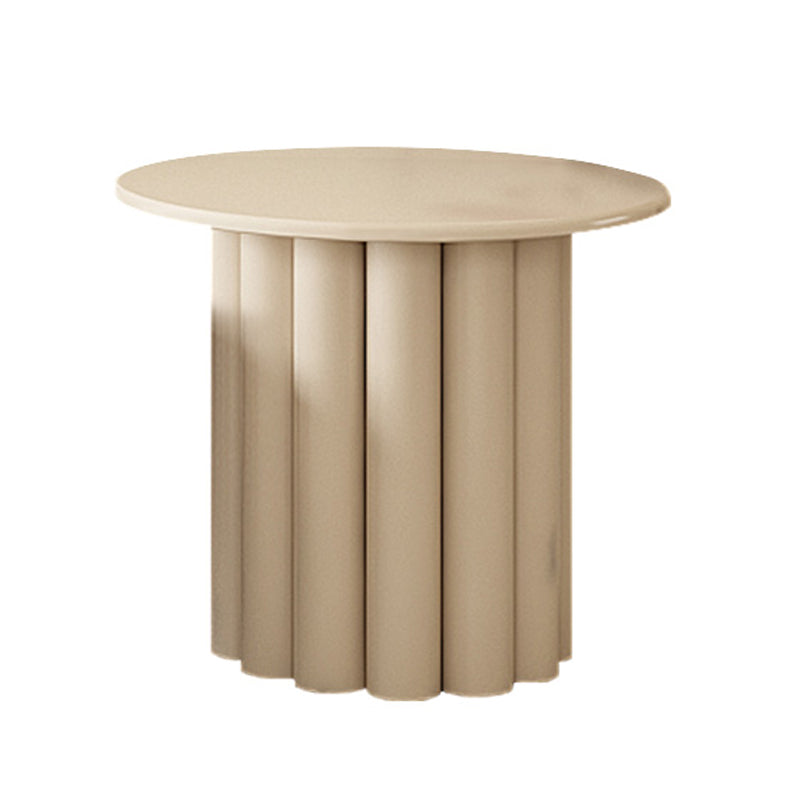 13.7 "/15.7"背の高い4脚茶色/白い丸い木製コーヒーテーブル