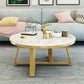 Glam Cross Legs Coffee Table Faux Marble Round Cocktail Table 39"L x 39"W x 18"H Gold White Grey Clearhalo 'Coffee & Accent Tables' 'Coffee Tables' 'coffee_tables' 'furn' 'furn_coffee_tables' 'Furniture' 'Living Room Furniture' 5400848