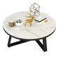 Glam Cross Legs Coffee Table Faux Marble Round Cocktail Table Black White Grey Clearhalo 'Coffee & Accent Tables' 'Coffee Tables' 'coffee_tables' 'furn' 'furn_coffee_tables' 'Furniture' 'Living Room Furniture' 5400856