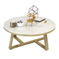 Glam Cross Legs Coffee Table Faux Marble Round Cocktail Table Gold White Clearhalo 'Coffee & Accent Tables' 'Coffee Tables' 'coffee_tables' 'furn' 'furn_coffee_tables' 'Furniture' 'Living Room Furniture' 5400857