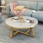 Glam Cross Legs Coffee Table Faux Marble Round Cocktail Table 39"L x 39"W x 18"H Gold White Clearhalo 'Coffee & Accent Tables' 'Coffee Tables' 'coffee_tables' 'furn' 'furn_coffee_tables' 'Furniture' 'Living Room Furniture' 5400858