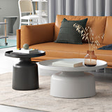 Top de bandeja redonda Top Mesa de café Pedestal de metal 1 Mesa de cóctel individual