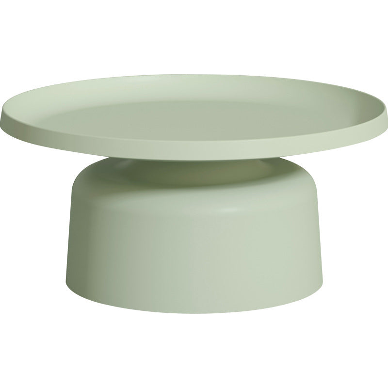 ラウンドトレイトップコーヒーテーブルメタルペデスタル1シングルカクテルテーブル