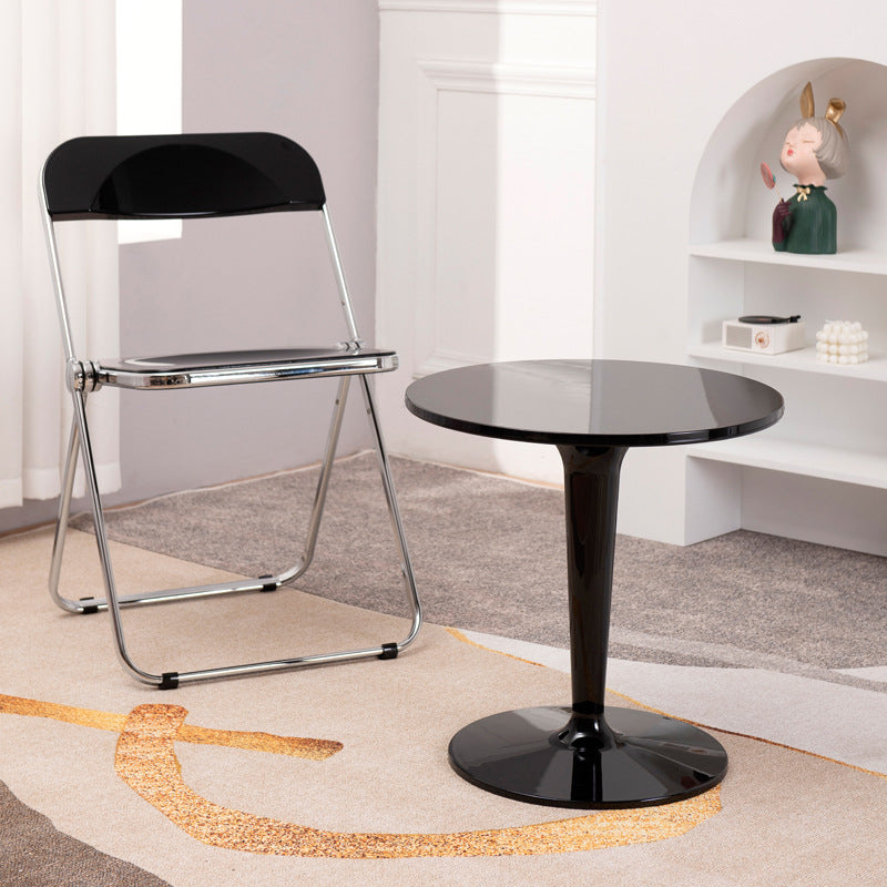 クロスベースデザインアクリル素材モダンスタイルラウンドサイドテーブル