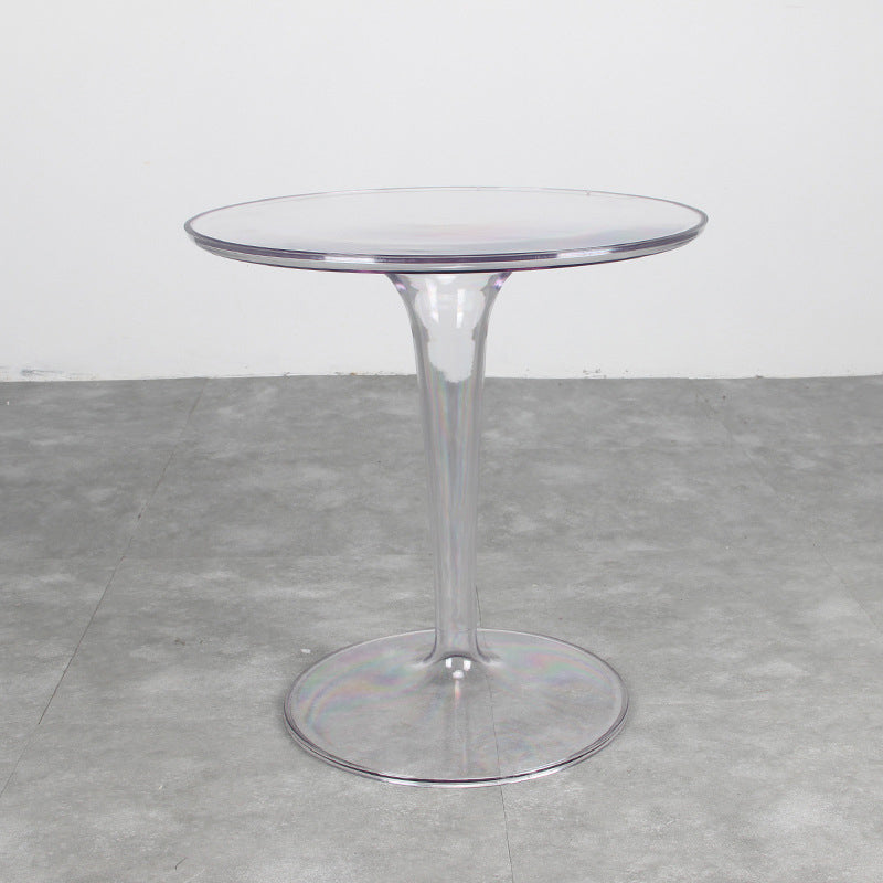 クロスベースデザインアクリル素材モダンスタイルラウンドサイドテーブル