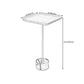 Mid-Century Modern Solid Wood Top End Table Marble Pedestal Sofa Side Table
