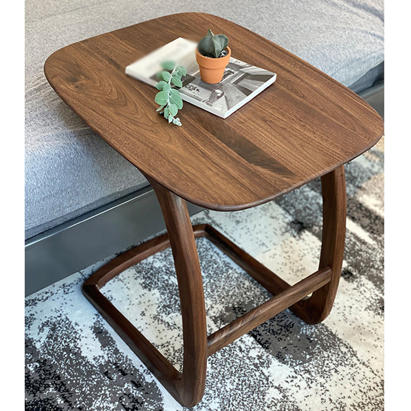 Scandinavian Rectangular Sofa Side Table C Shape Wood End Table 24"L x 18.5"W x 24"H Brown Clearhalo 'Coffee & Accent Tables' 'End & Side Tables' 'end_side_tables' 'furn' 'furn_end_side_tables' 'Furniture' 'Living Room Furniture' 5401054