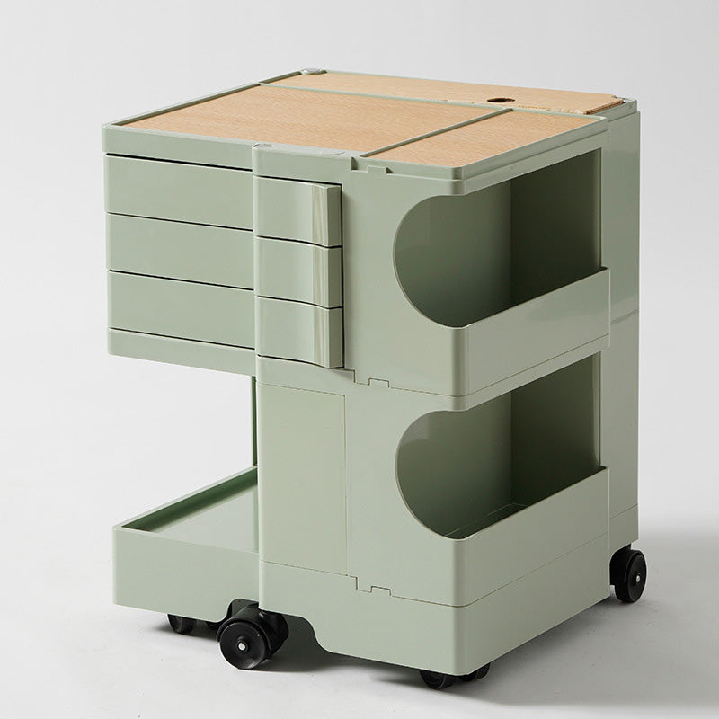 Moderner Kunststoff/Holz 2/4 -Drawer, 3/4 - Regal Nachttisch 20,9 "/29.1" großer Nachttisch