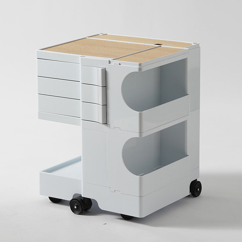 Moderner Kunststoff/Holz 2/4 -Drawer, 3/4 - Regal Nachttisch 20,9 "/29.1" großer Nachttisch