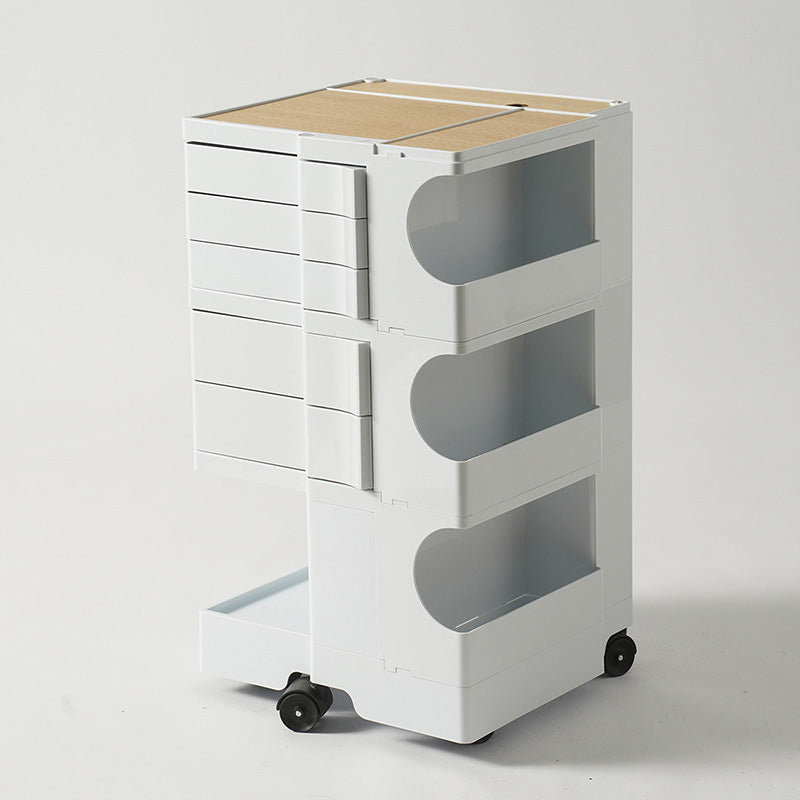 Modern Plastic/Wood 2/4 -Drawer, 3/4 - Plank Nightstand 20.9 "/29.1" Tall Nightstand