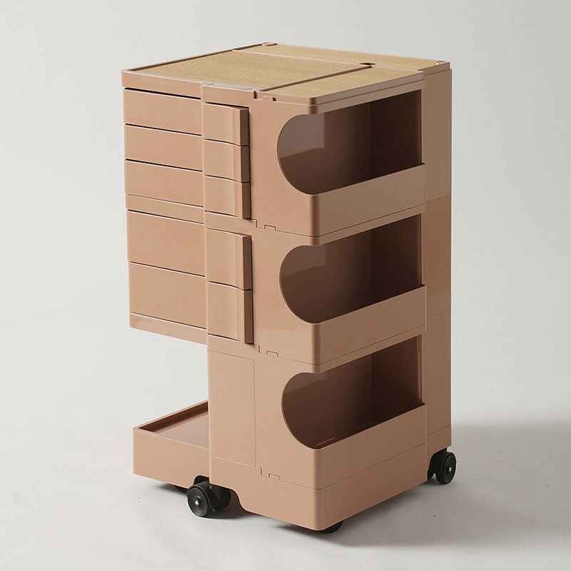 Modern Plastic/Wood 2/4 -Drawer, 3/4 - Plank Nightstand 20.9 "/29.1" Tall Nightstand