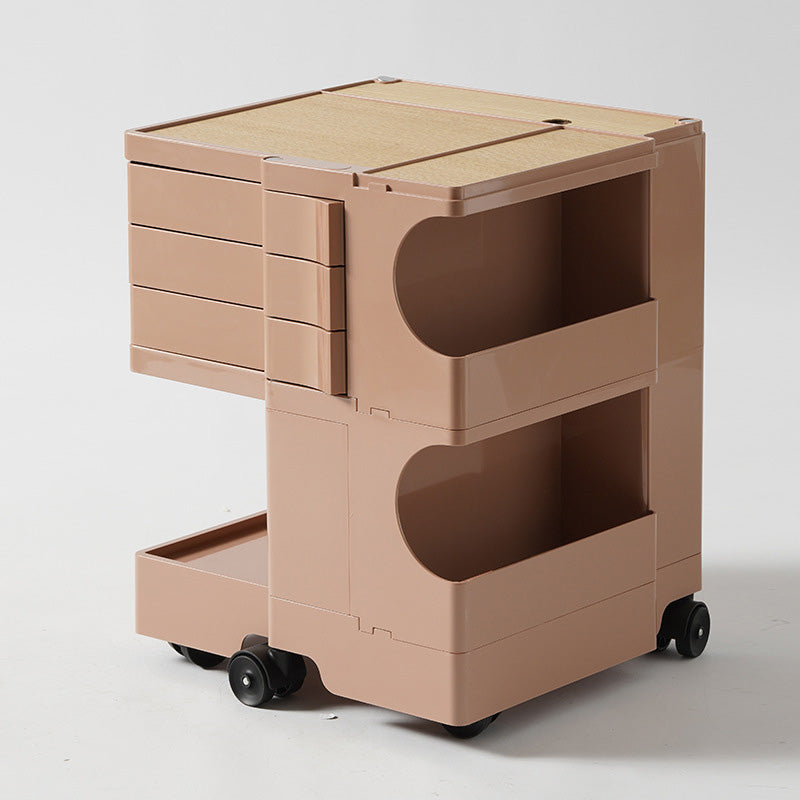 Moderner Kunststoff/Holz 2/4 -Drawer, 3/4 - Regal Nachttisch 20,9 "/29.1" großer Nachttisch