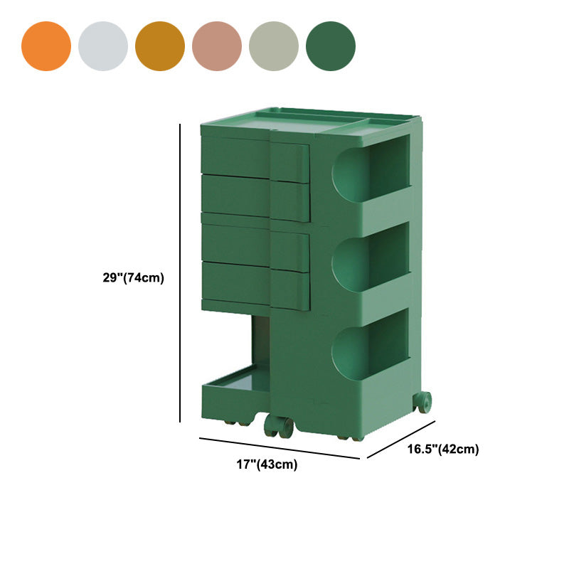 Modern Plastic/Wood 2/4 -Drawer, 3/4 - Plank Nightstand 20.9 "/29.1" Tall Nightstand