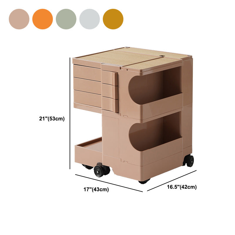 Moderner Kunststoff/Holz 2/4 -Drawer, 3/4 - Regal Nachttisch 20,9 "/29.1" großer Nachttisch