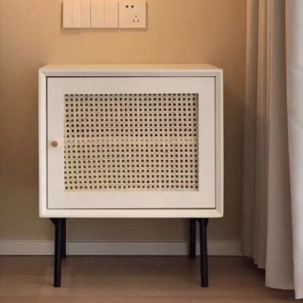 Roard blanc / noir / noix / cerise avec table de nuit à support de rangement