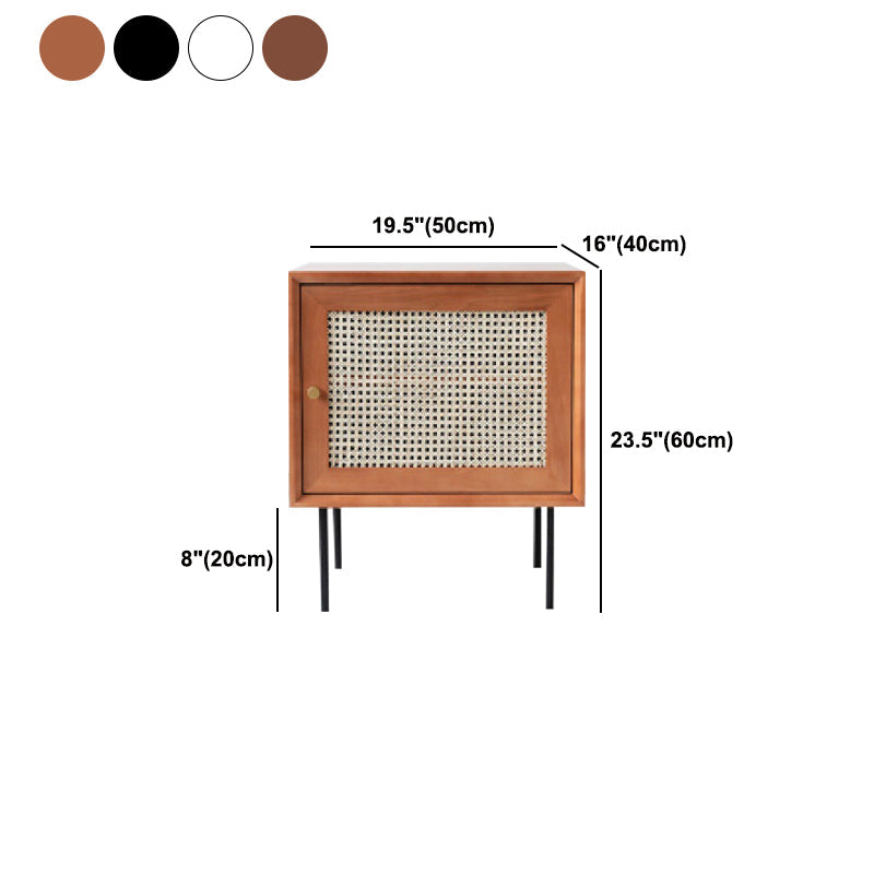 Roard blanc / noir / noix / cerise avec table de nuit à support de rangement