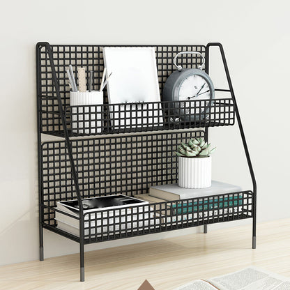 White/black/gold Metal Iron Nightstand with Storage Rack 4 Legs Nightstand