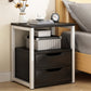 Contemporary Drawer Storage Bedside Cabinet Wood Nightstand for Bedroom Black 2 Clearhalo 'Bedroom Furniture' 'furn' 'furn_night_stand' 'Furniture' 'night_stand' 'Nightstands' 5401353