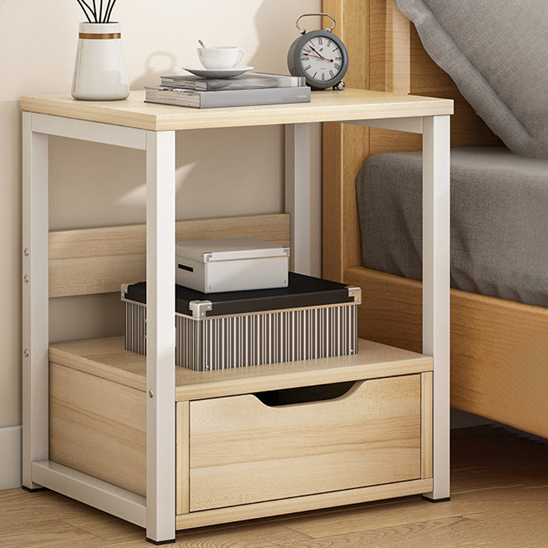 Contemporary Drawer Storage Bedside Cabinet Wood Nightstand for Bedroom Natural 1 Clearhalo 'Bedroom Furniture' 'furn' 'furn_night_stand' 'Furniture' 'night_stand' 'Nightstands' 5401358
