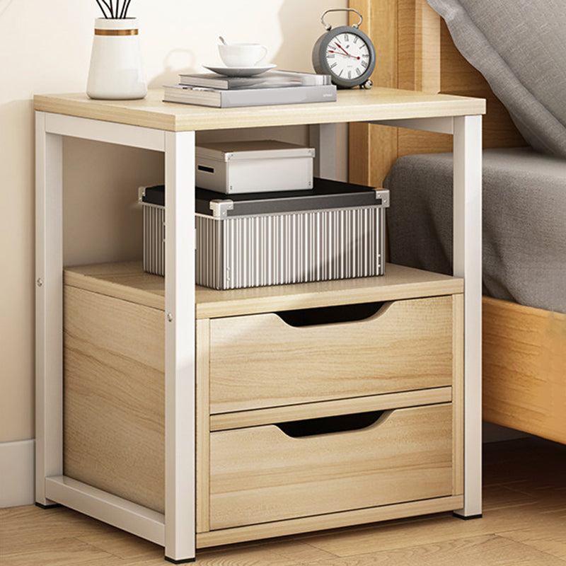 Contemporary Drawer Storage Bedside Cabinet Wood Nightstand for Bedroom Natural 2 Clearhalo 'Bedroom Furniture' 'furn' 'furn_night_stand' 'Furniture' 'night_stand' 'Nightstands' 5401360