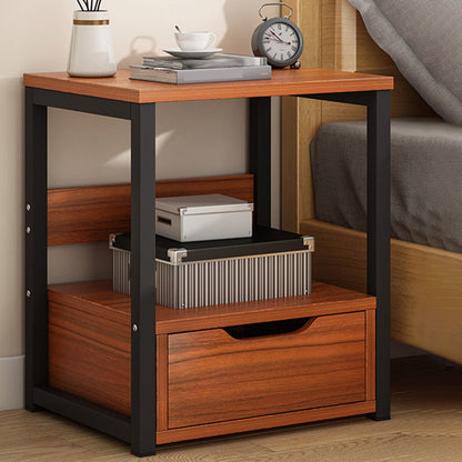 Contemporary Drawer Storage Bedside Cabinet Wood Nightstand for Bedroom Dark Wood 1 Clearhalo 'Bedroom Furniture' 'furn' 'furn_night_stand' 'Furniture' 'night_stand' 'Nightstands' 5401363