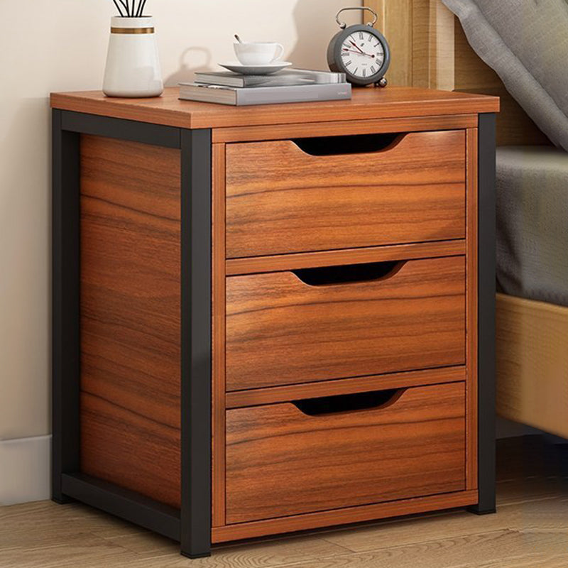 Contemporary Drawer Storage Bedside Cabinet Wood Nightstand for Bedroom Dark Wood 3 Clearhalo 'Bedroom Furniture' 'furn' 'furn_night_stand' 'Furniture' 'night_stand' 'Nightstands' 5401370