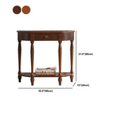 Mident secolo moderno a 4 gambe console a mezza luna in legno in marrone