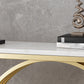 Glam Hall Pedestal Marble Rectangle Stain Resistant Console Sofa Table
