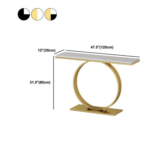 Glam Hall Piedistal Marble Rettangolo Resistente alla macchia di divano console Tabella