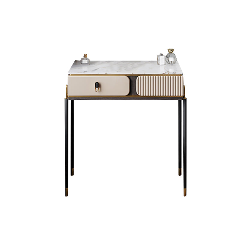 Glam 29.5" Height Slate Table Top Makeup Vanity Set with Drawer