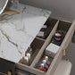 Glam 29.5" Height Slate Table Top Makeup Vanity Set with Drawer