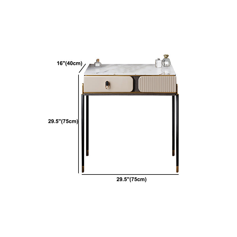 Glam 29.5" Height Slate Table Top Makeup Vanity Set with Drawer