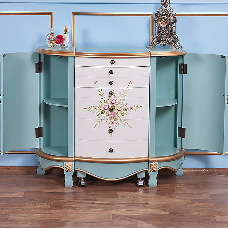 Victorian Style 31.8" Height 2 Drawers Vanity Set with Stool and Mirror