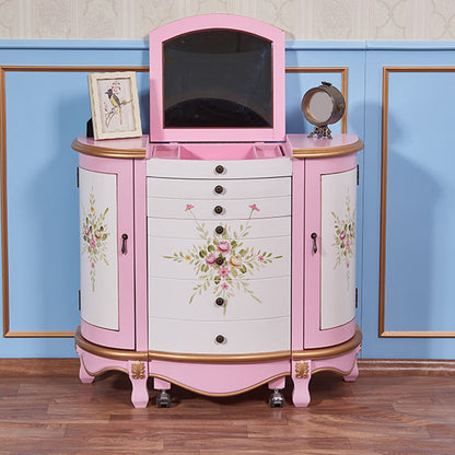 Style victorien 31,8 "Hauteur 2 tiroirs Ensemble de vanité avec tabouret et miroir