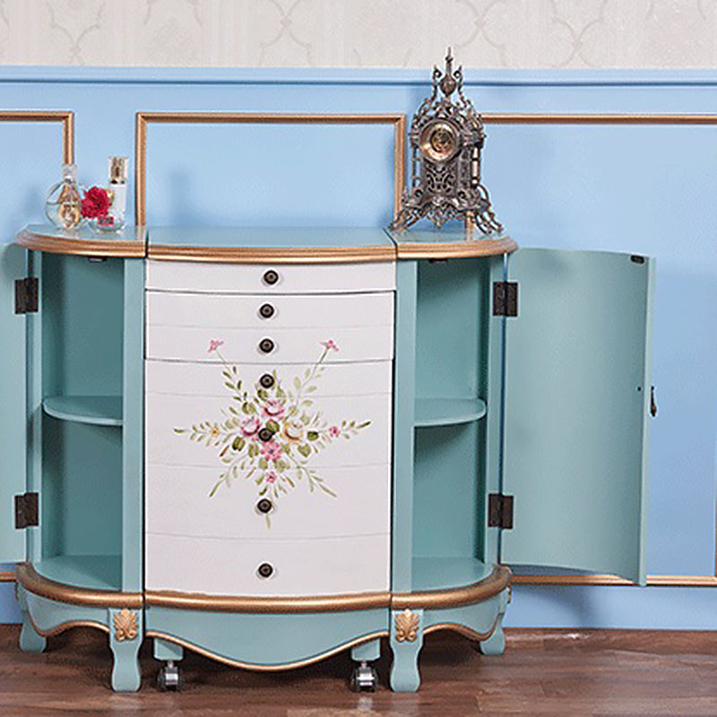 Style victorien 31,8 "Hauteur 2 tiroirs Ensemble de vanité avec tabouret et miroir