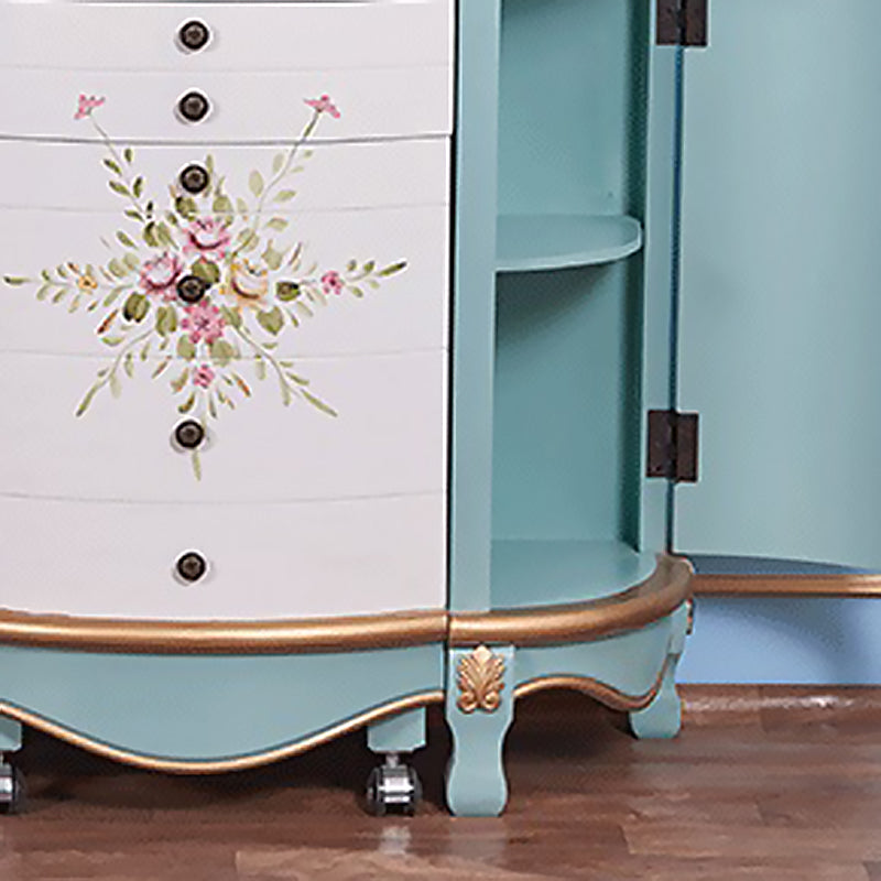 Style victorien 31,8 "Hauteur 2 tiroirs Ensemble de vanité avec tabouret et miroir