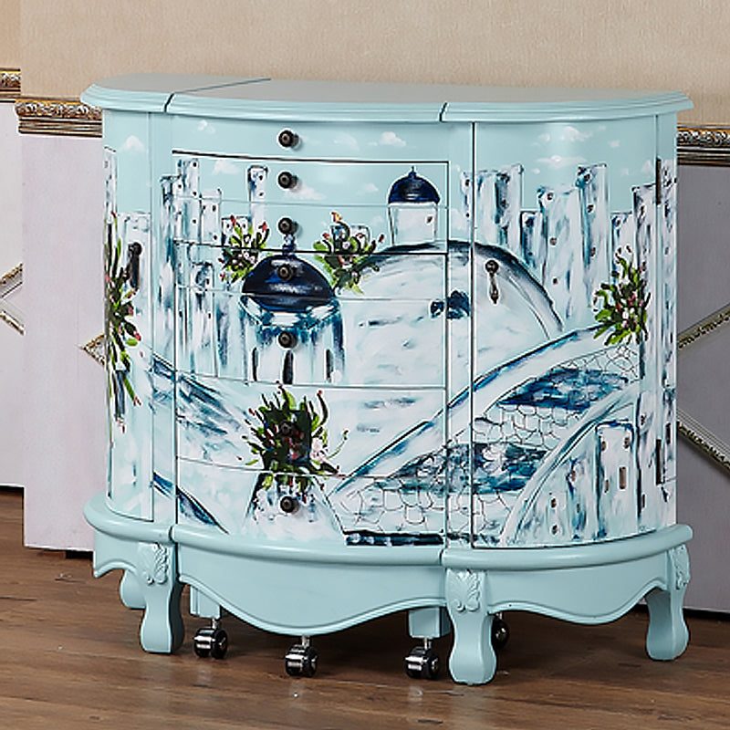 Style victorien 31,8 "Hauteur 2 tiroirs Ensemble de vanité avec tabouret et miroir